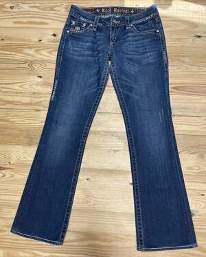 Rock Revival Celine Boot Cut Jeans Flap pockets Distressed Sz 30
